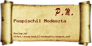 Pospischil Modeszta névjegykártya